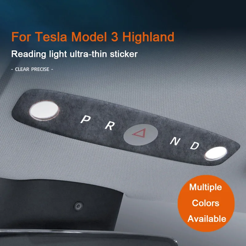 

For Tesla Model 3 Highland 2024 2025, A lcantrara Suede Car Front Reading Light Frame Trim Stickers Car Interior Accessories