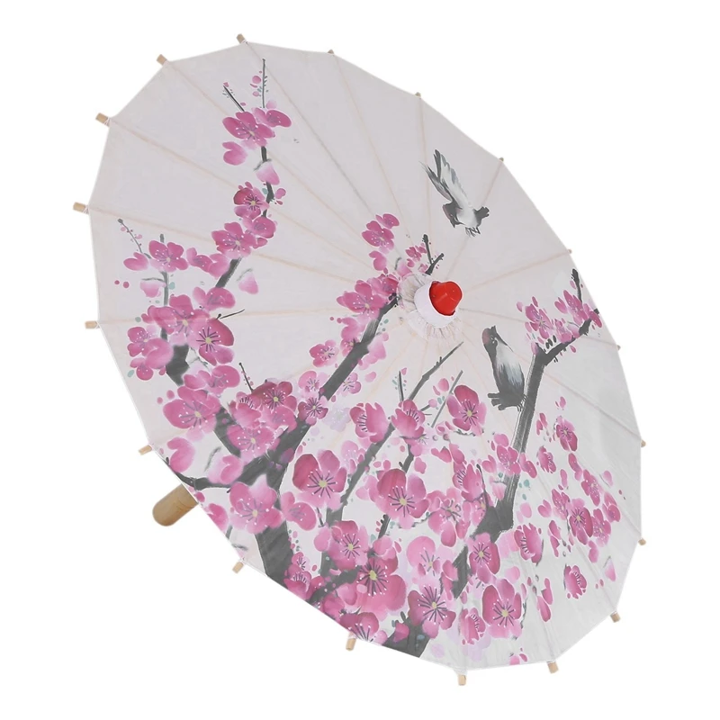 Aaac-art guarda-chuva de pano de seda chinês guarda-chuva estilo clássico decorativo guarda-sol pintado de papel a óleo guarda-sol