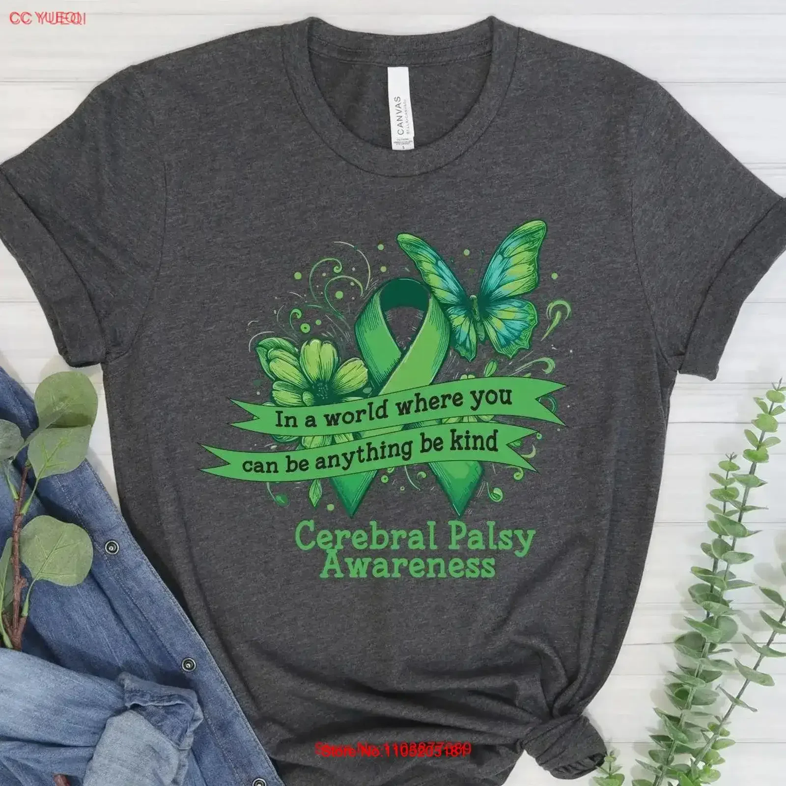 In a World Where You Can Be Anything Kind Cerebral Palsy Awareness T Shirt CP Kindness Disability Pride vintage Washed homme