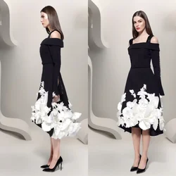 Maßgeschneidertes Yipeisha Exquisites elegantes A-Linien-Abendkleid mit hohem Kragen, drapiert, elegante Applikationen, Satin, Schwarz, Cocktailparty-Abschlussballkleid F