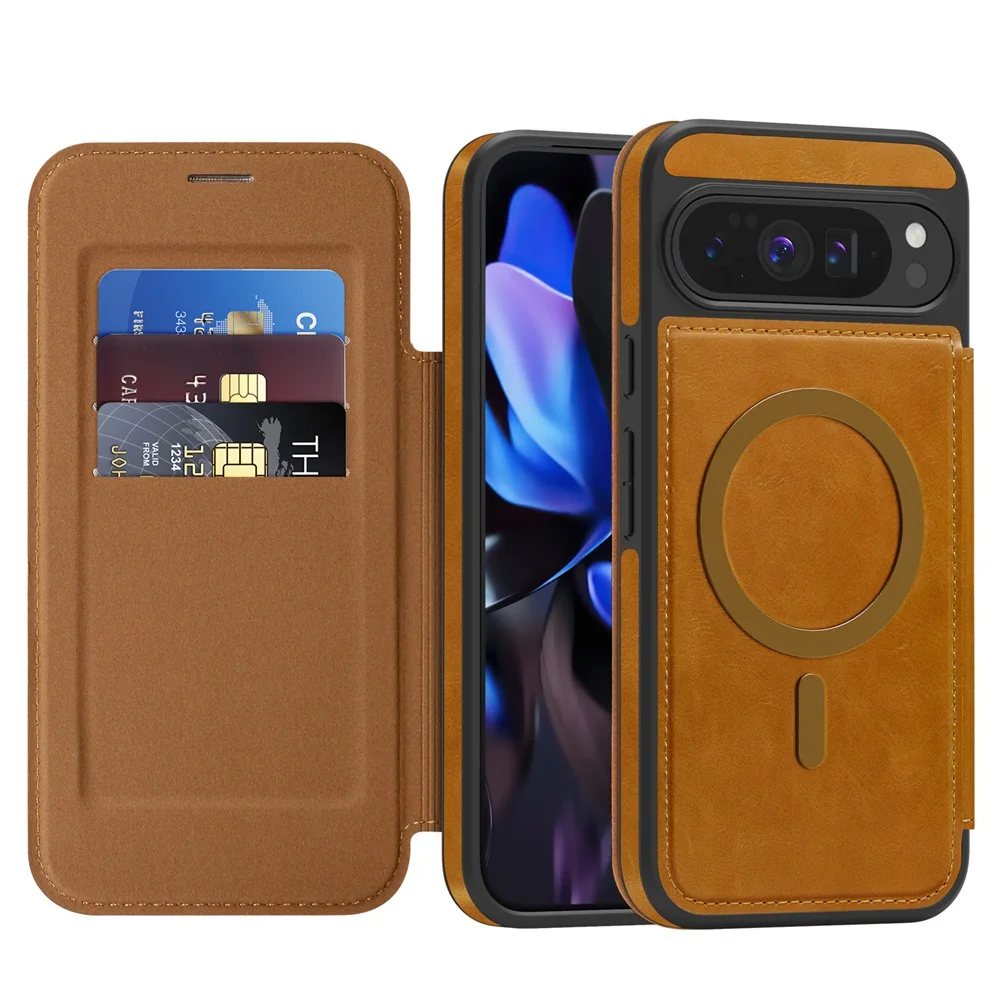 

Leather Wallet Case Magnetic Flip Cover Card Holder For Google Pixel 10 Pro XL Pixel 10 Phone Cases With RFID Protection Funda
