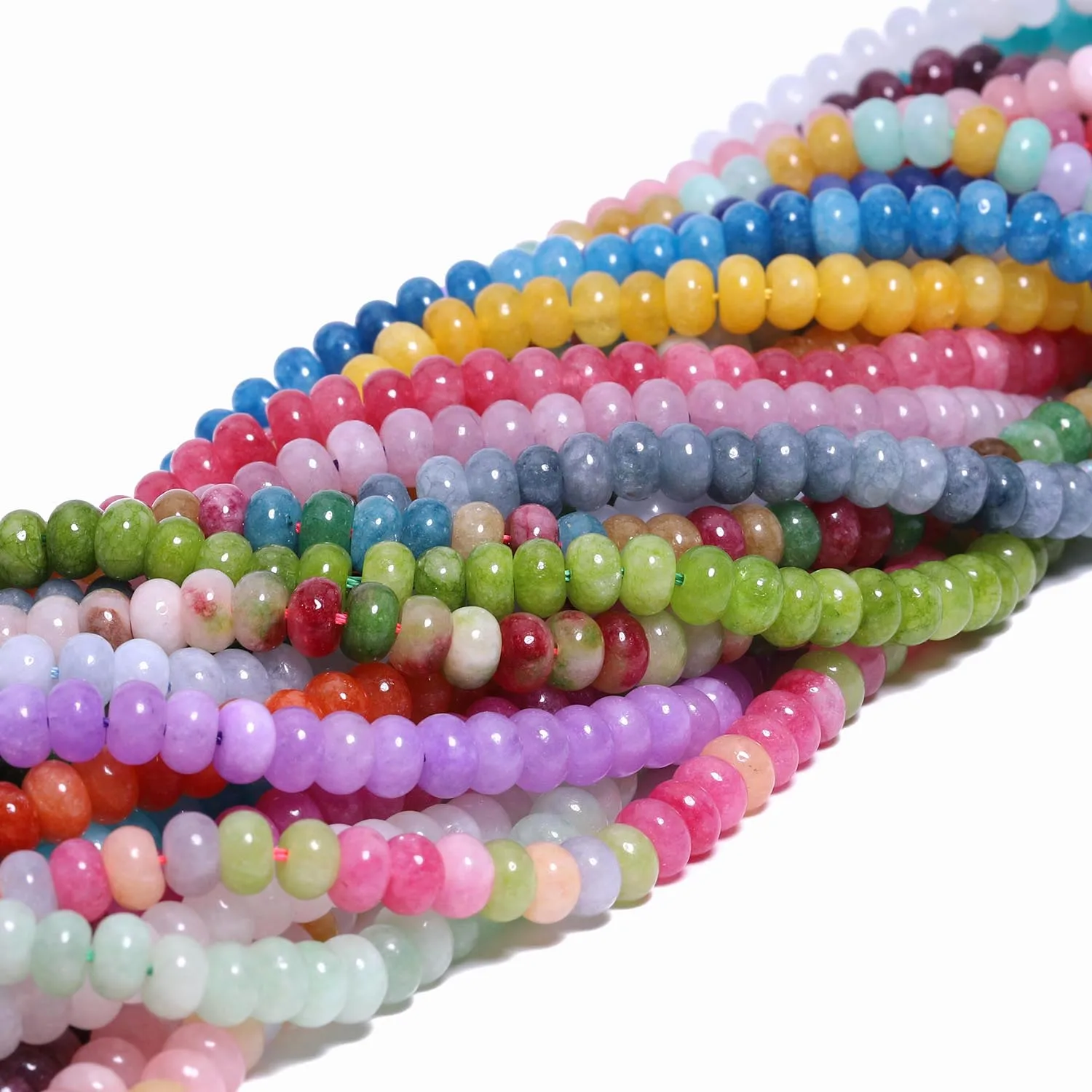 4x6 مللي متر متعدد الألوان اليشم المعداد شكل حجر الخرز شقة شكل دائري خزر عازل لصنع المجوهرات اليدوية سوار ذاتي الصنع قلادة #6