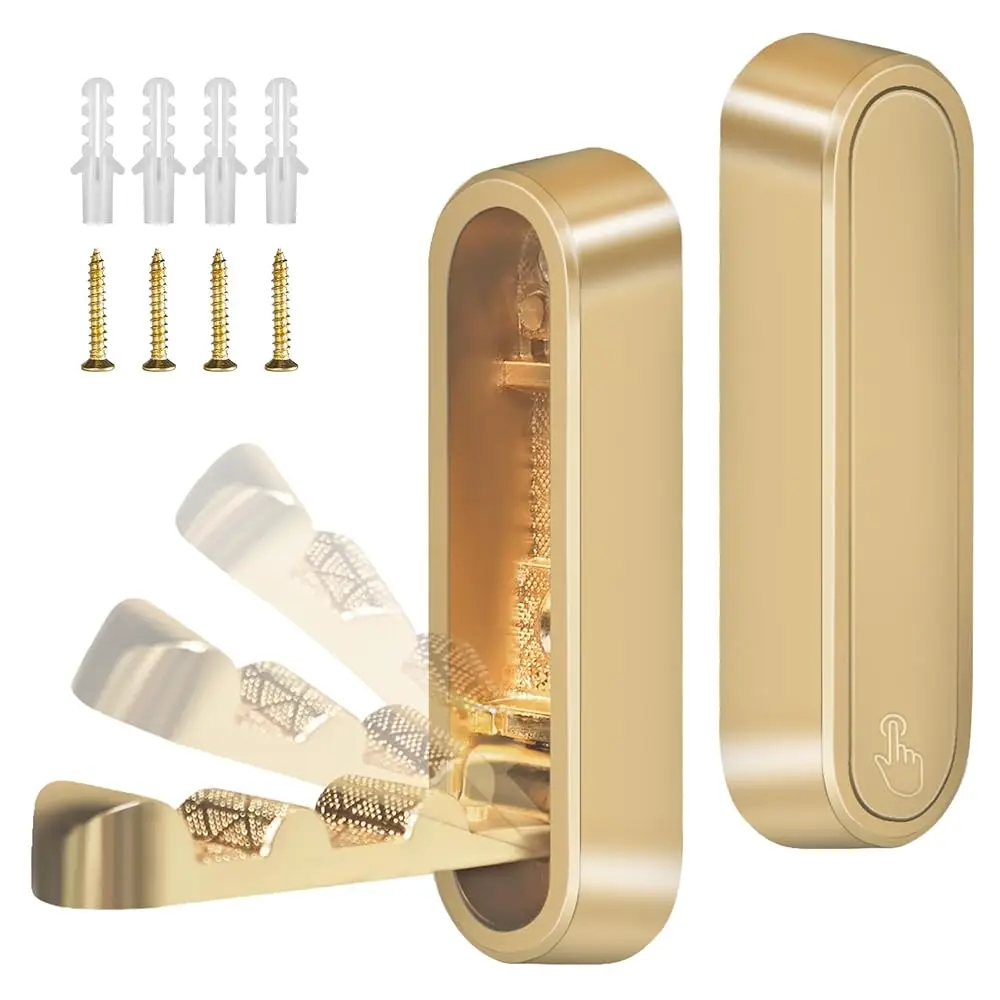 

2PCS Foldable Gold Wall Hooks, Heavy Duty Zinc Alloy Folding Wall Hooks,Folding Coat Hooks, Flip Down Hook for Hanging Coats,