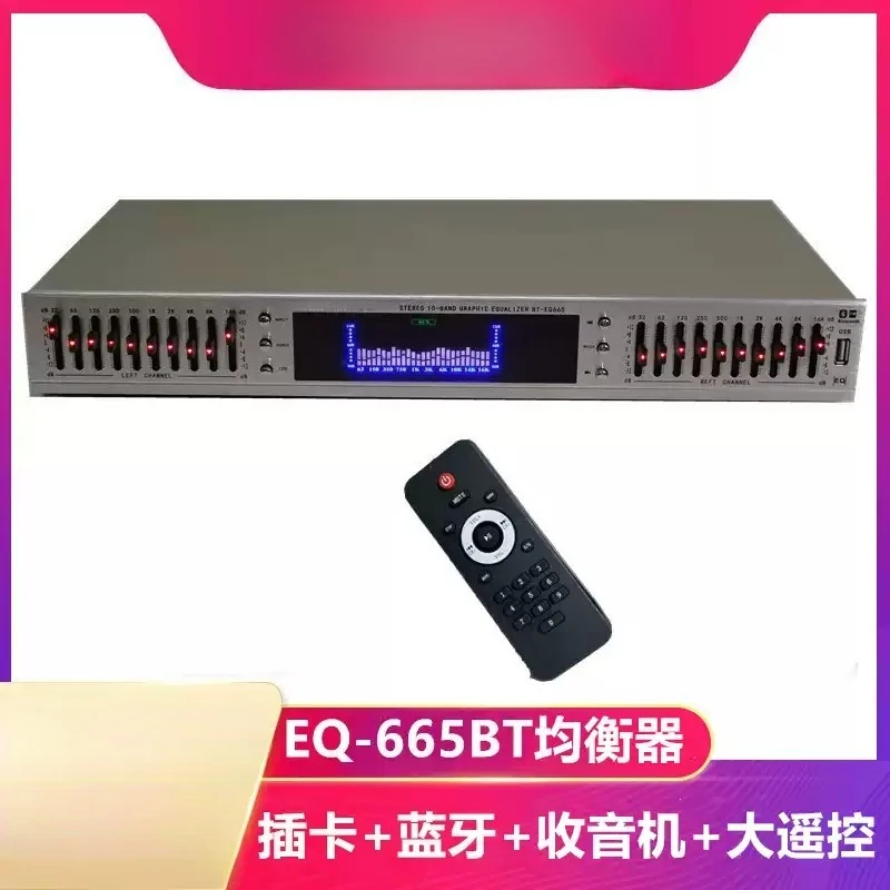 10-Band Bluetooth Stereo EQ Equalizer HiFi Audio Tuner Treble Mid Bass Adjustment EU Standard