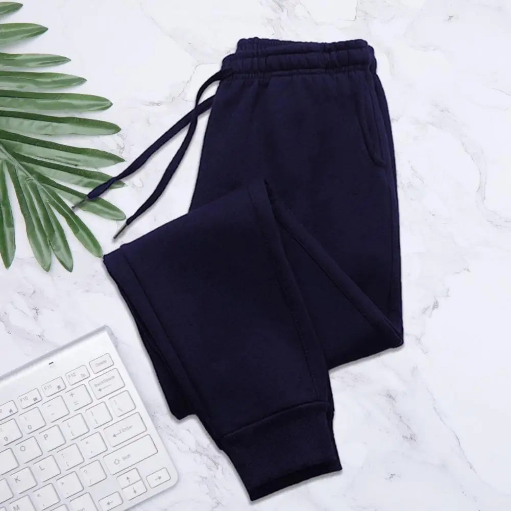 

Classic Style Men Trousers Versatile Men's Wide Leg Jogging Pants with Elastic Waistband Drawstring Pockets for Sports