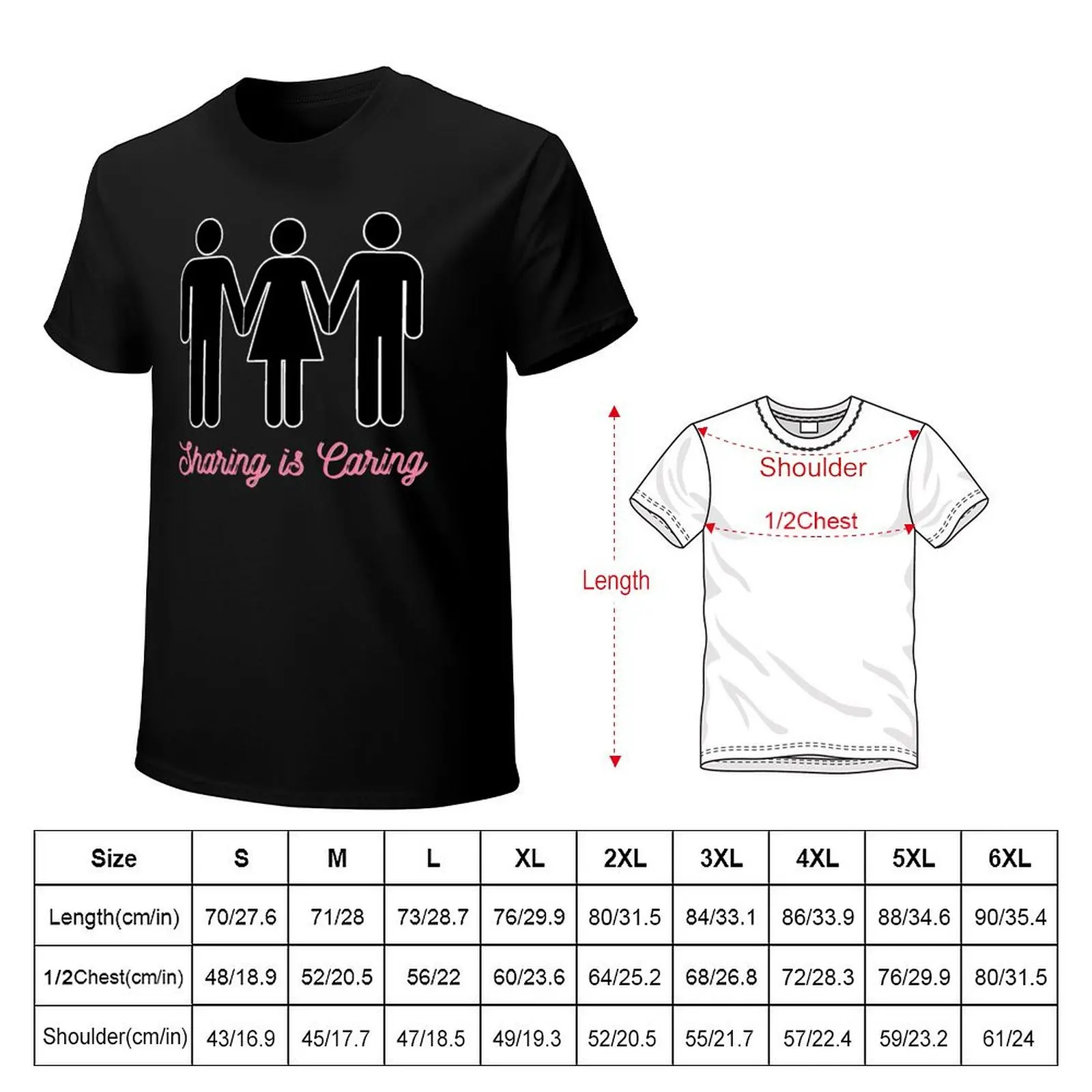 Sharing is Caring T-Shirt Large Size Casual Tee Shirt