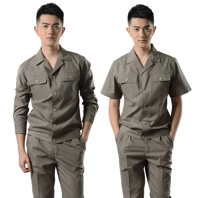 Summer Thin Work Clothes Jacket Pants Set Factory Workshop Wear-Resistant  Human-Machine Repair Labor Protection Durable Uniform