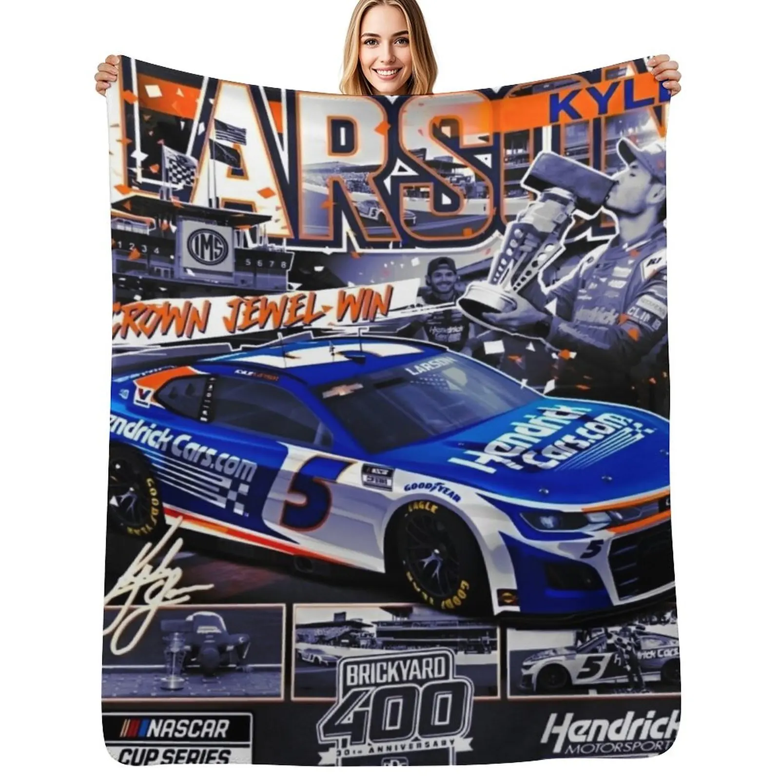 

Kyle larson Throw Blanket Warm Comfortable Blanket for Office Napping