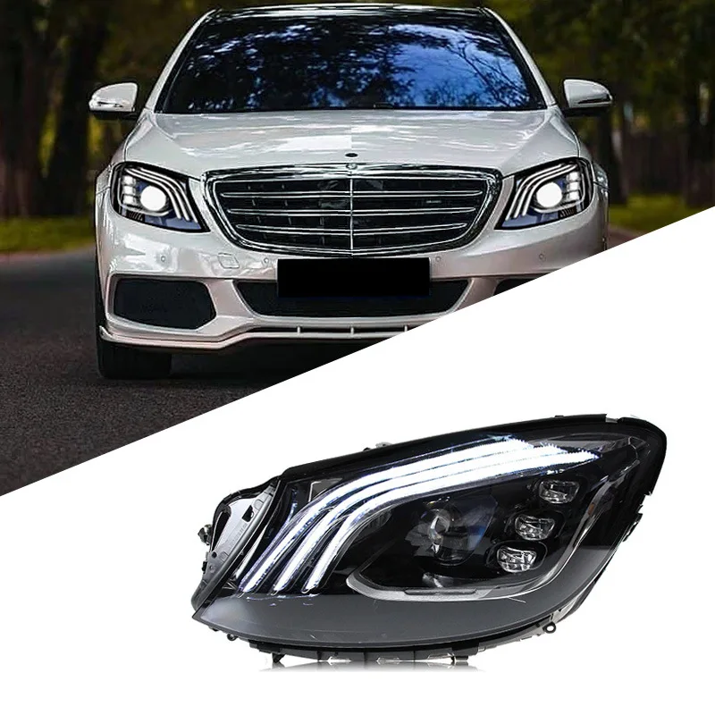 

Suitable for Mercedes-Benz S-Class W222 Maybach headlight assembly old model modified new LED daytime running light lens