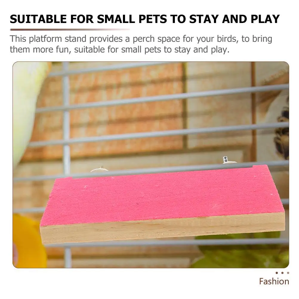 

Frosted Pink Cockatiel Perch Bird Platform Cage Bird Cage Accessories Accessories Durable Wooden Toy Platform