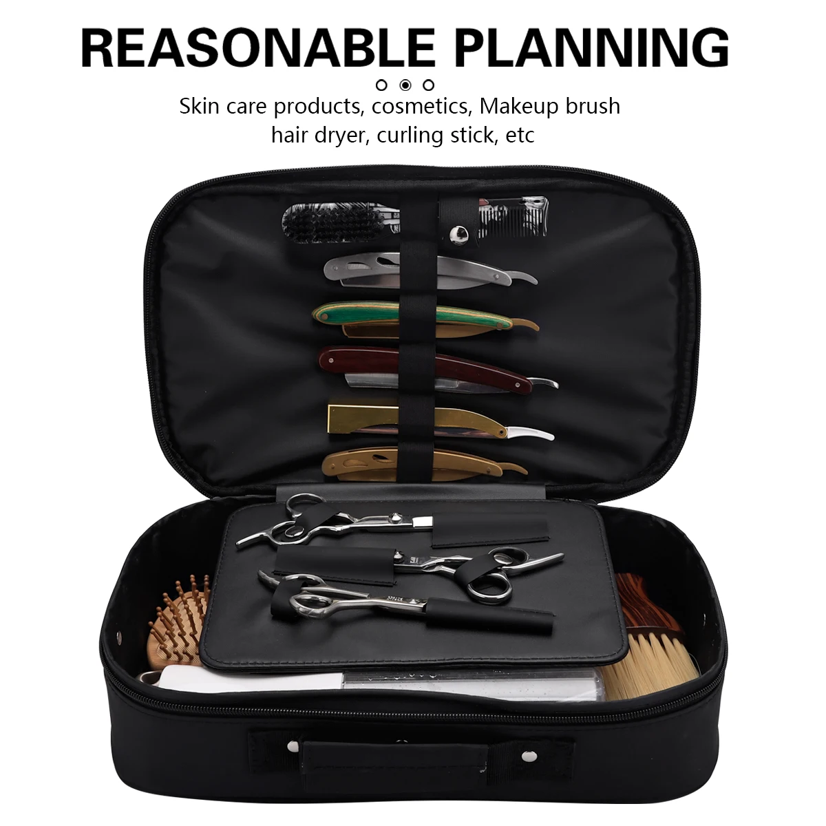 Barber Tool Storage Bag, Portable Hairdressing Organizer Case For Hair Clippers Scissors Combs Salon Styling Accessories