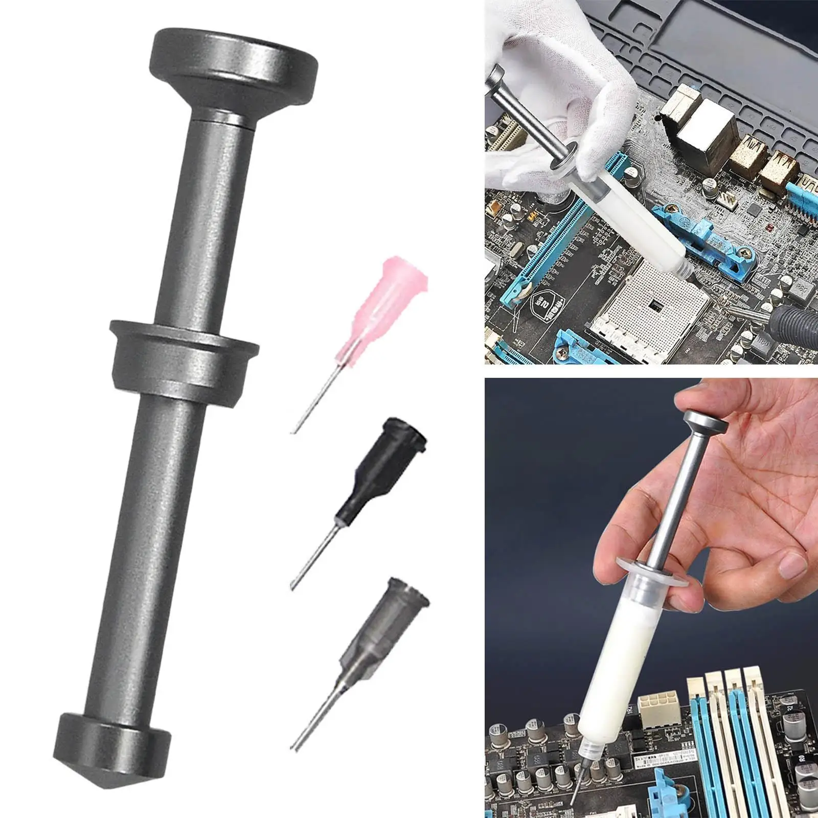 Metal Syringe Plunger Dispenser Easy to Use Solder Paste Propulsion Tool Solder Flux Pastes Booster for Oil Push Welding Solder