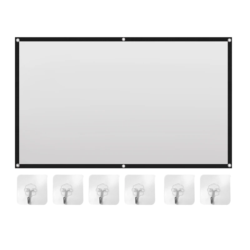 Portable Projector Screen for Home Theater Outdoor HD White Foldable Anti-Crease (84Inch)