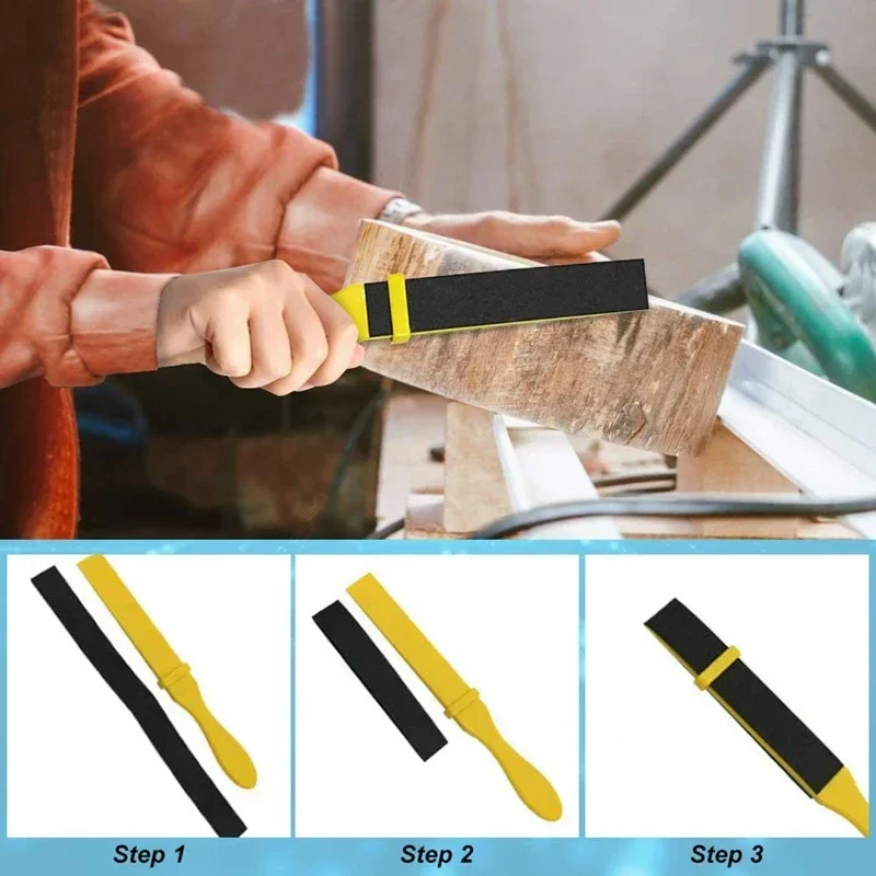 4PCS Sanding Stick Set Flat Round Square Sandpaper Holder for Metal Jewelry Wood Polishing Grinding & Repair Tools