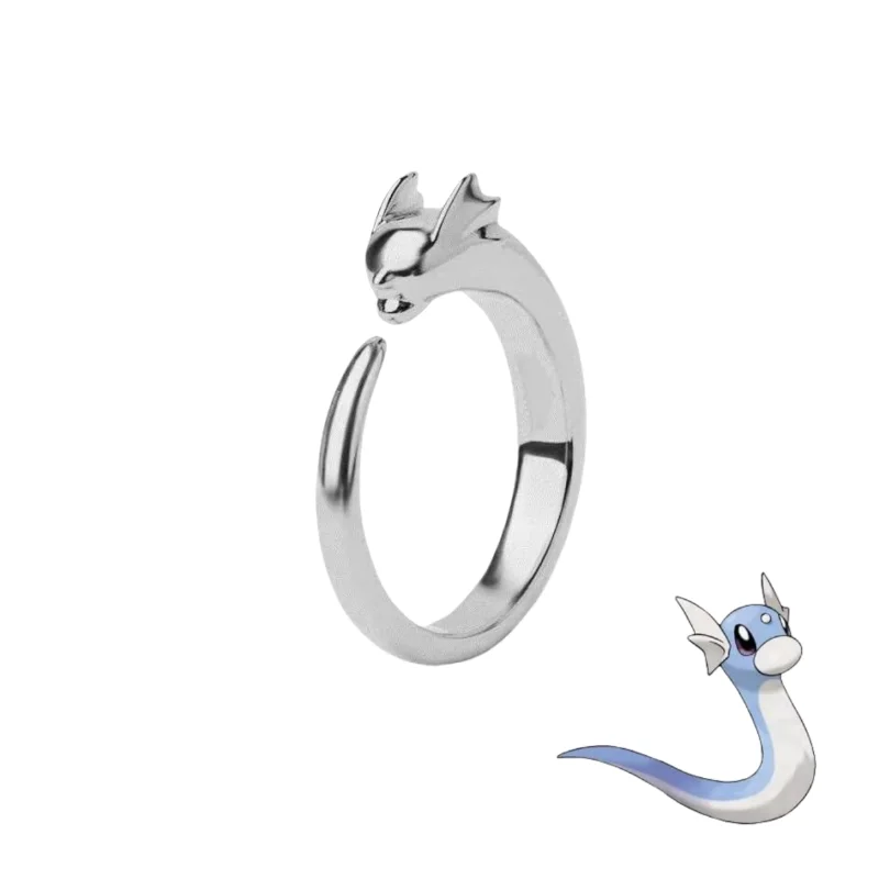 

Pokemon Cartoon Dratini Gengar Bulbasaur Ring Jewelry Opening Adjustable Couple Fashion Ring Accessories Niche Light Luxury Gift