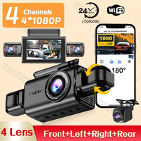 4 Lens Dash Cam 4*1080P Video Recorder For Car DVR 360°Auto WiFi Black Box Night Vision 24H Parking Monitor Car Assecories