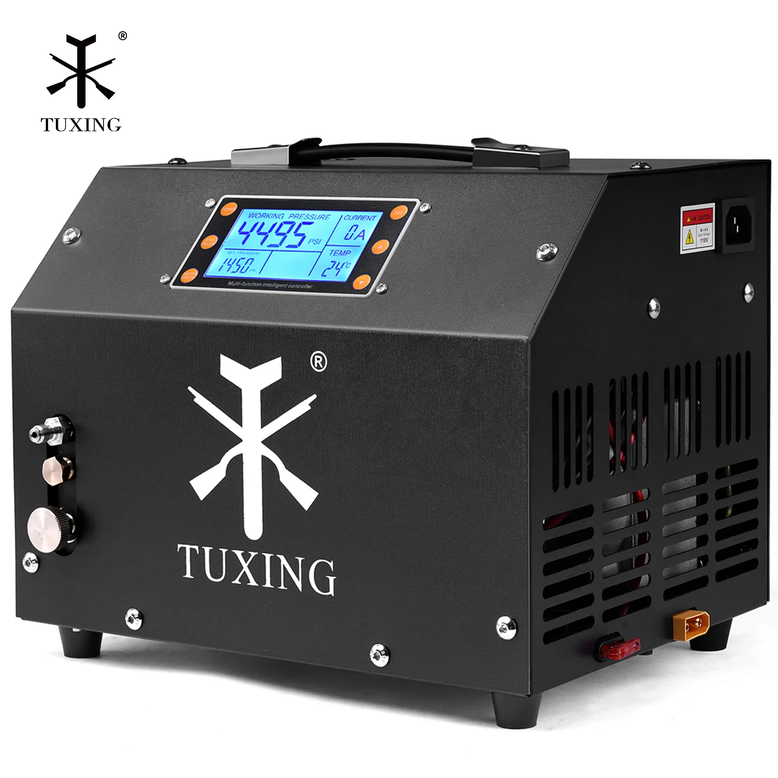 Customized Household LCD Digital Display 4500Psi 300Bar 220V 110V 12V Fan Cooling  Inflation  Air Compressor