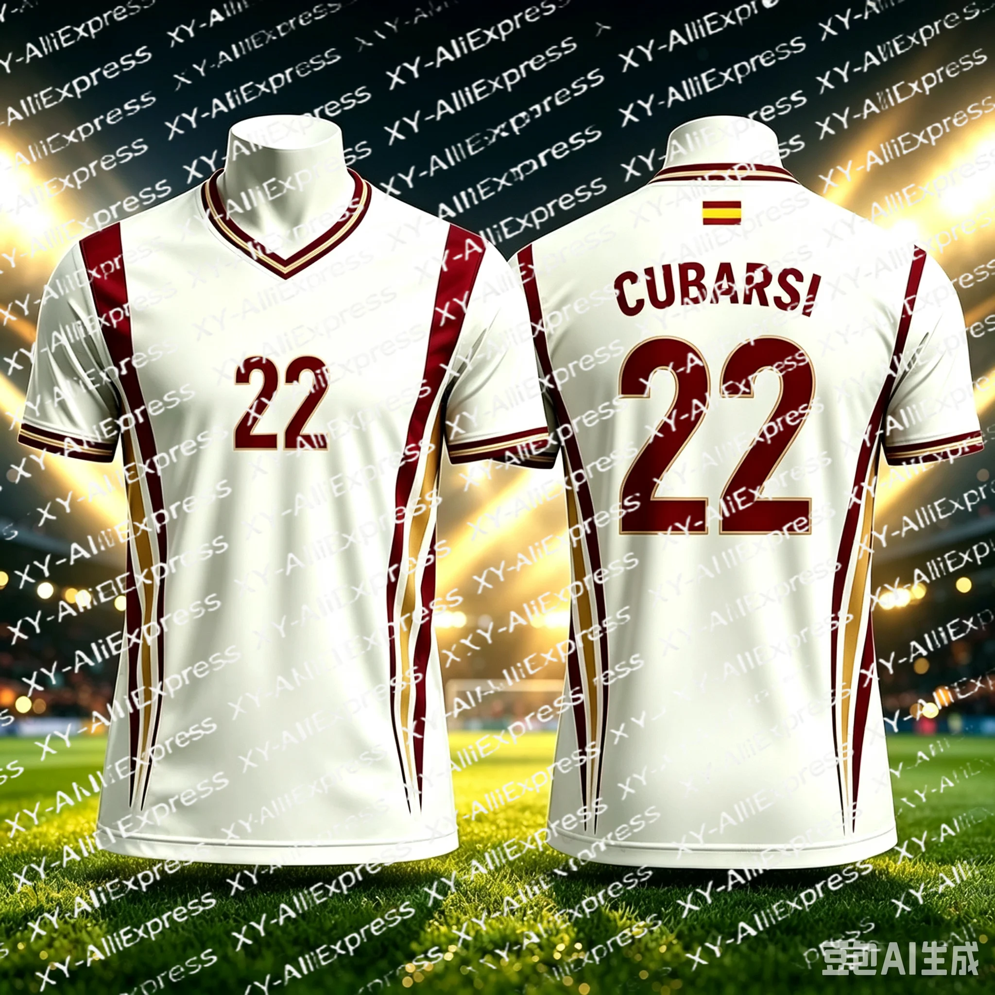 Men Lightweight Soccer Jersey, Slim Curved Stripe Print, Quick Dry Fabric for Backyard Kick & Outdoor Sports