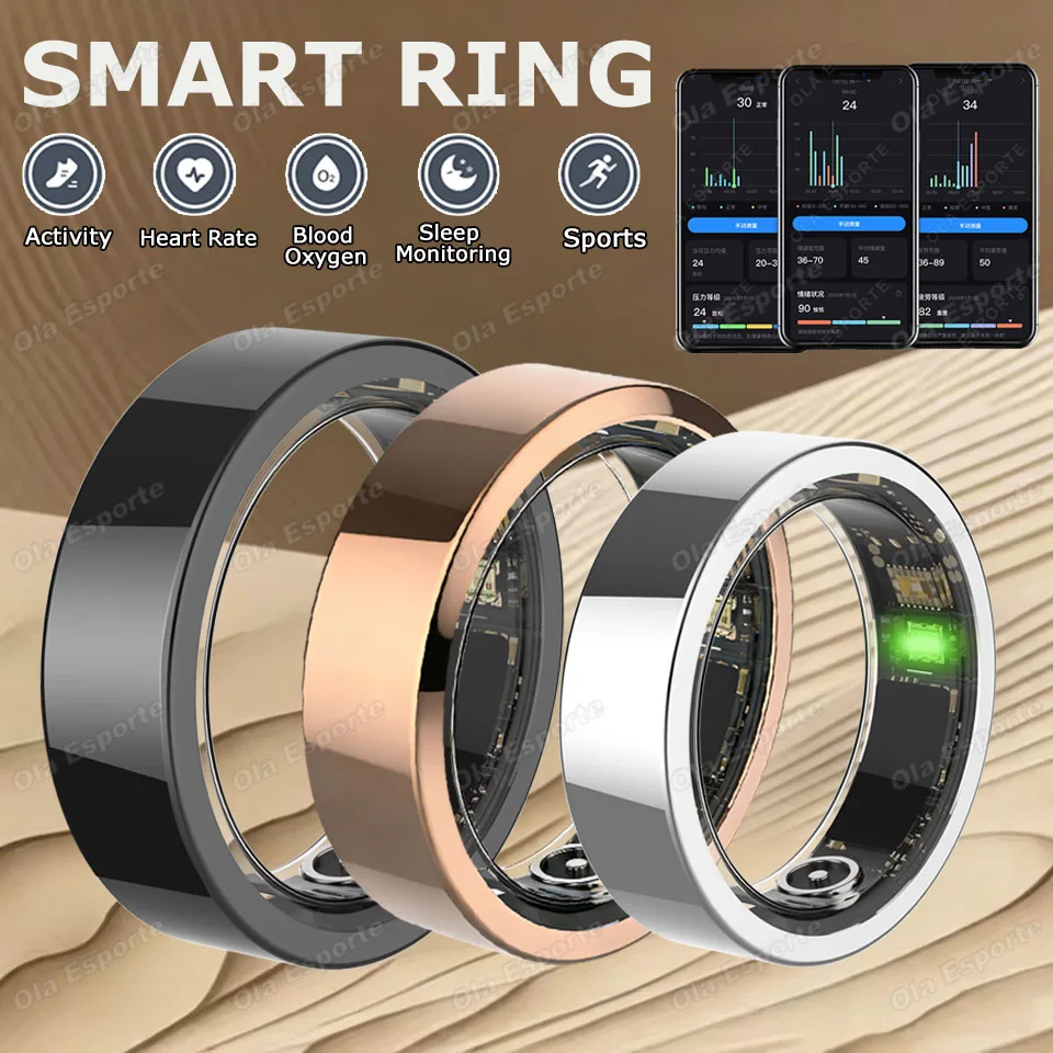 

New Smart Ring 2026 Heart Rate Sleep Health Monitoring Blood Oxygen/Pressure Waterproof Gesture Control Multi-Sport Smartring