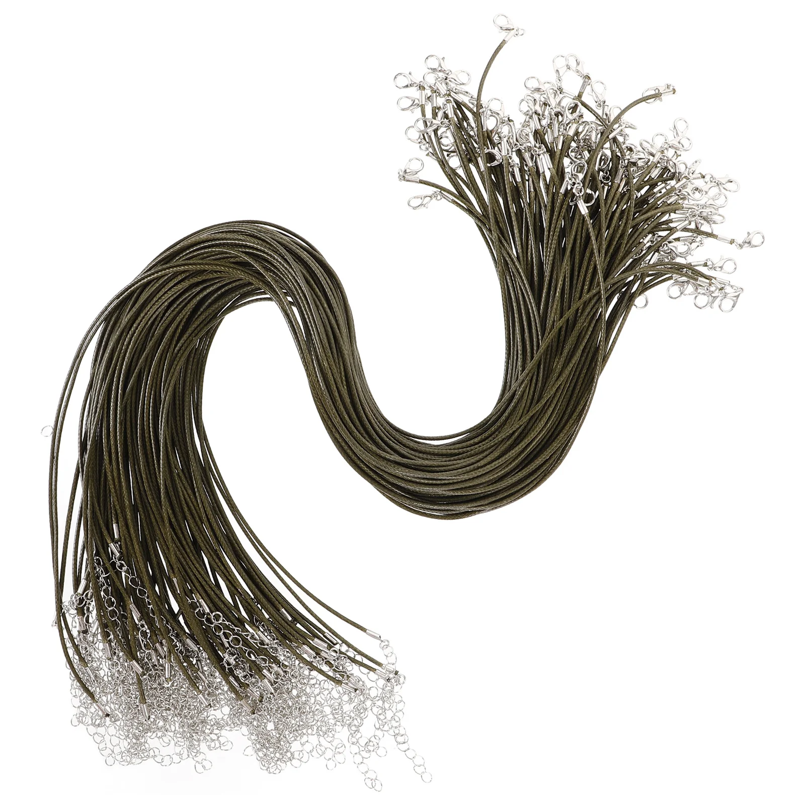 

100pcs Crystal Pendant Cord Necklace String For Jewelry Making Diy Bracelet Cord Alloy Clasp Necklace Rope Craft Supplies