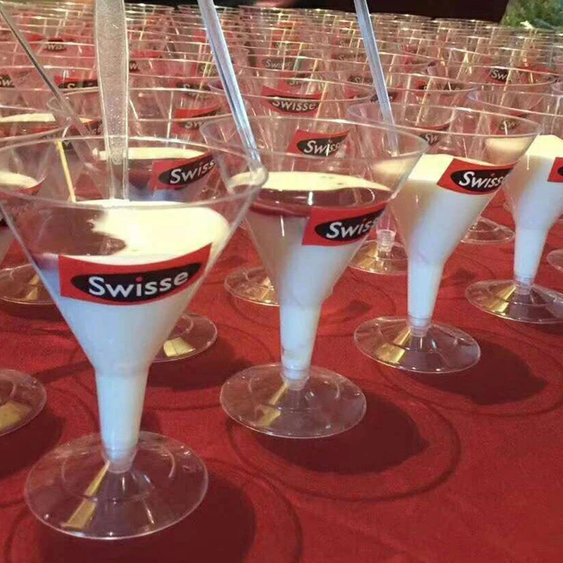 6 Pcs 200ml Clear Plastic Martini Glasses Disposable Whiskey Cups Cocktail Cups For Party Bars