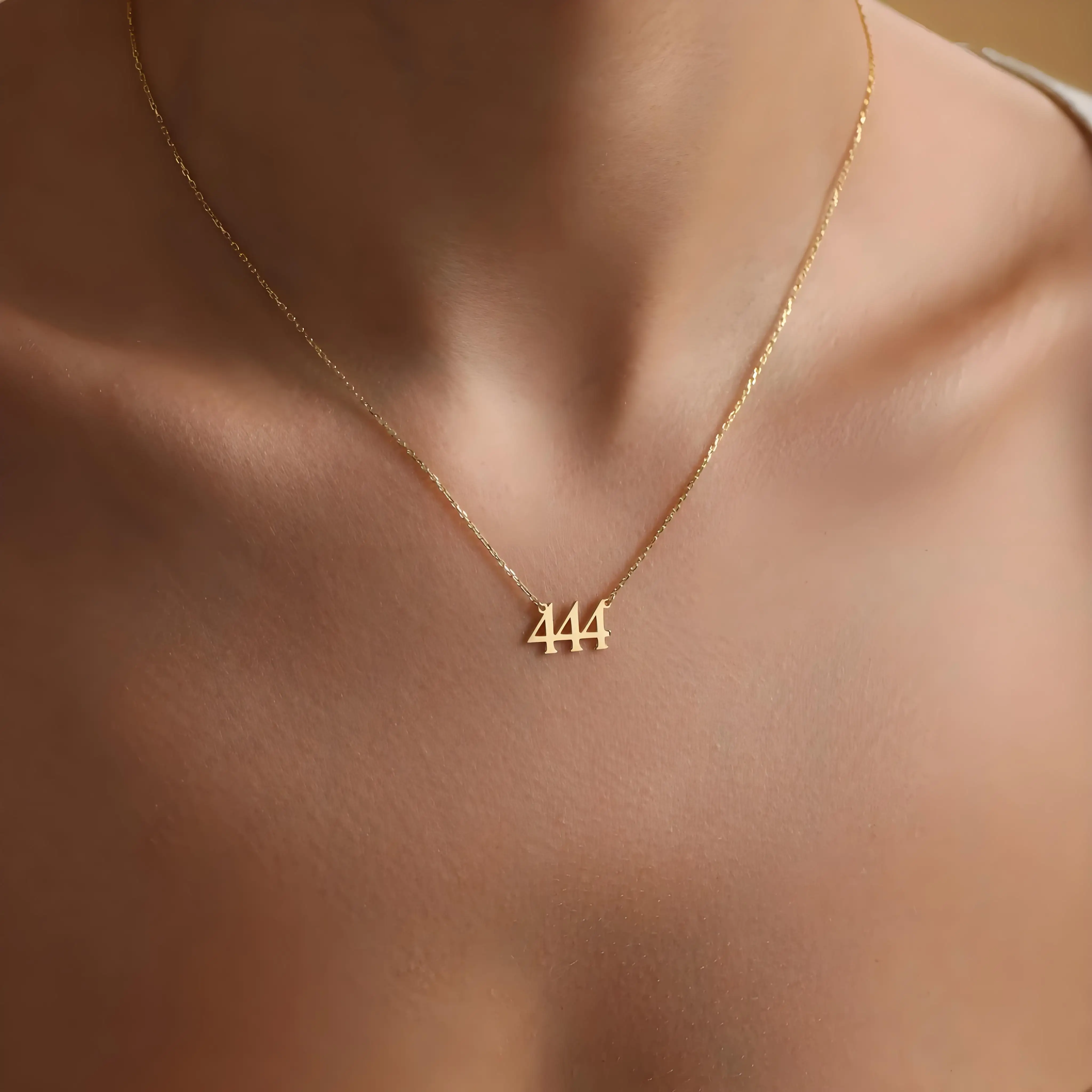 

777 Angel Number Minimalist Necklace Stainless Steel Lucky Jewelry for Spiritual Gift - Bulk Order & Drop Shipping Supported