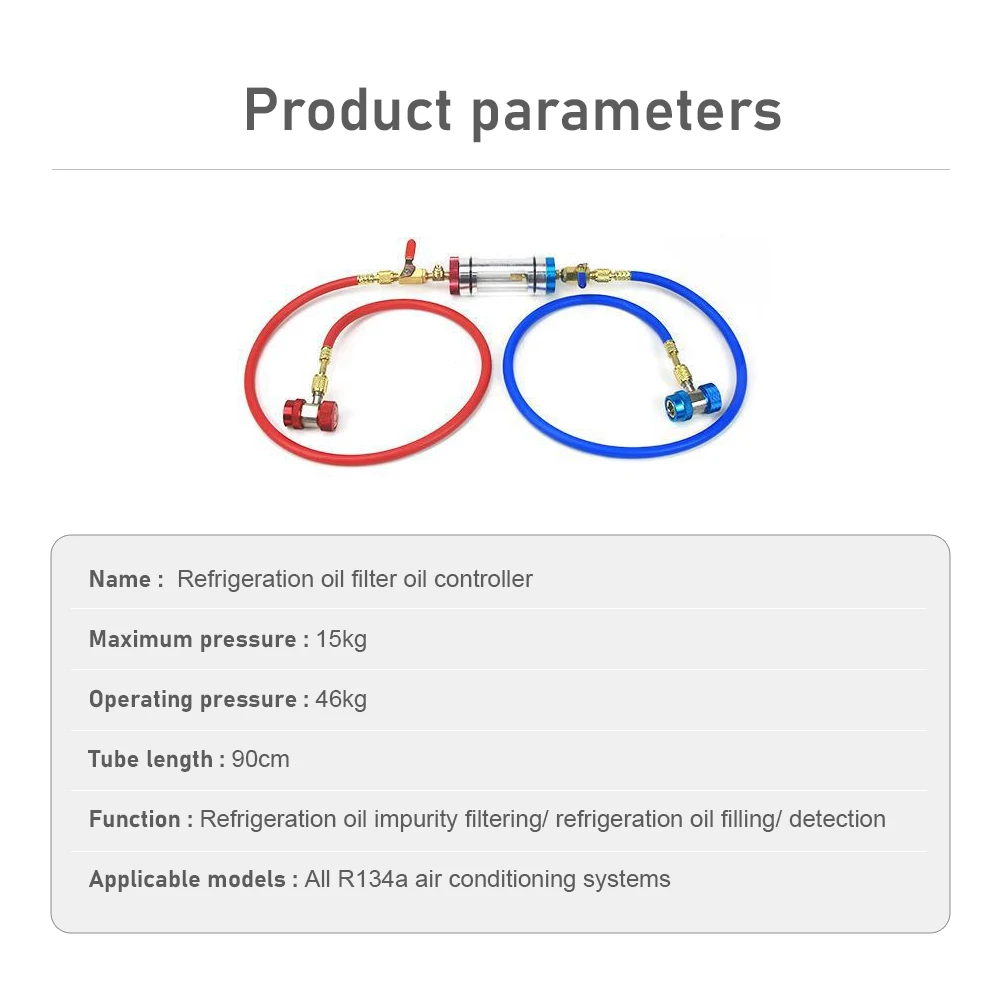 Refrigeration Oil Filler Purifier Automotive Air Conditioning Compressor Oil Filter Air Conditioning Refrigerant Oil Analyzer