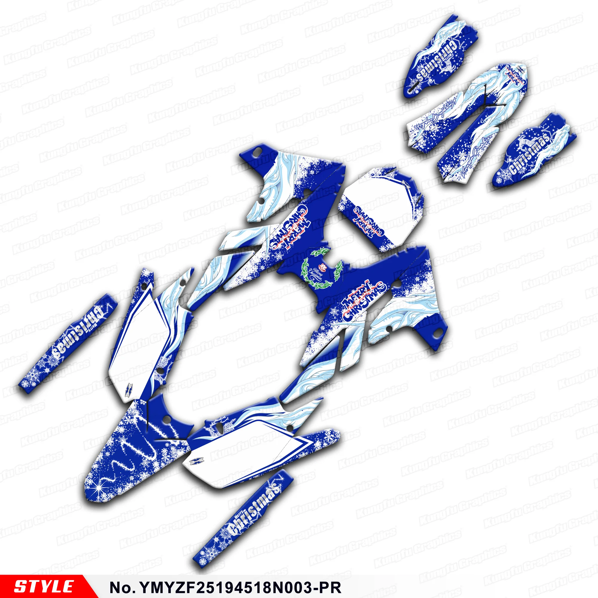 

Racing Graphics Vinyl Decal Kit for Yamaha YZ450F YZ250F YZ250FX 2018 2019 2020 2021 2022, YMYZF25194518N003-PR