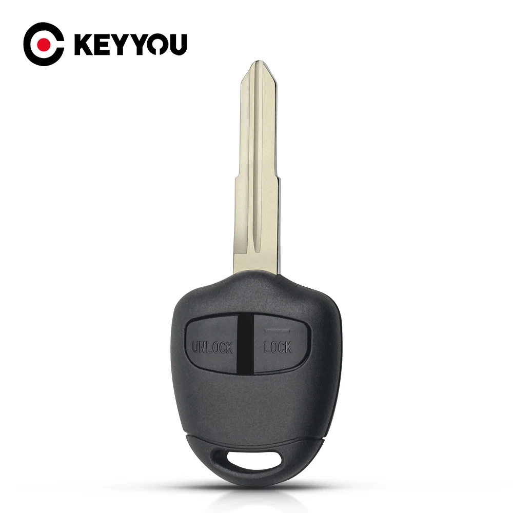 

KEYYOU 2 Button Remote Key Case for Mitsubishi Lancer EX Evolution Grandis Outlander Blank Key Shell Fob Cover Left Blade