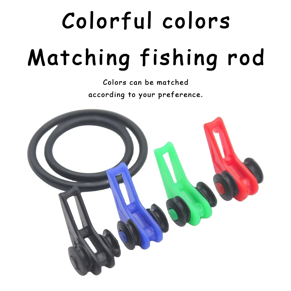 5/10 stücke Angelrute Pol Haken Keeper Köder Halter Kunststoff Locken Sicherheit Halter Mit 2 Gummi Ringe Für Angelrute pole Tackle – Detail 1