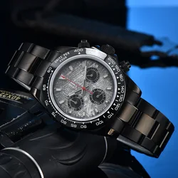 Men's Gift Quartz Watch, VK63 Automatic Movement, Water Resistant Bracelet, 40mm Case,Sapphire glass