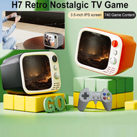 H7 Retro Nostalgic TV Game Console Video Game Player 3.5-Inch HD Screen Double Wireless Gamepae Console Home Small Red And White