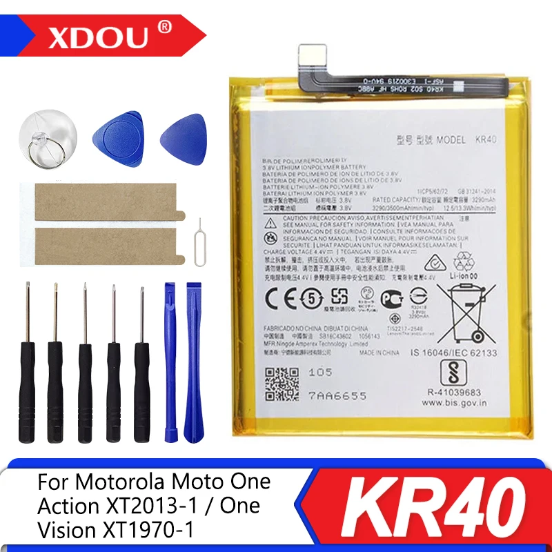

100% новый аккумулятор KR40 3500 мАч для Motorola Moto One Action XT2013-1/One Vision XT1970-1, аккумуляторы для телефона + инструменты