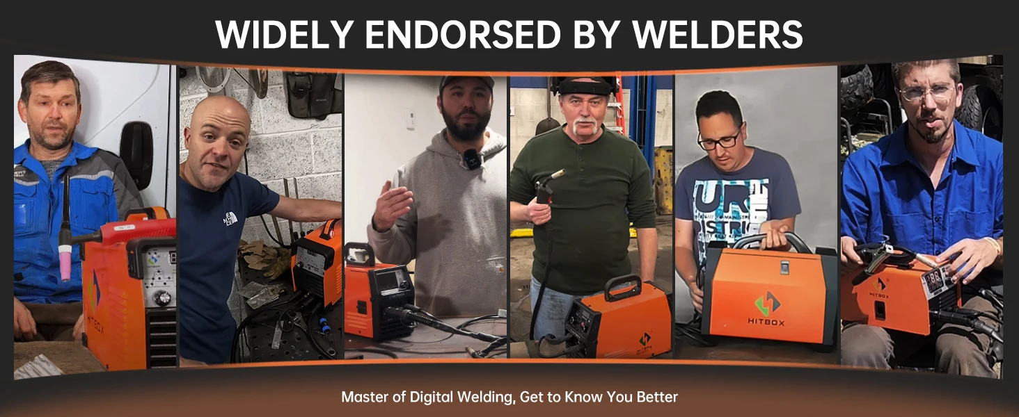 HITBOX HBM200 MIG TIG MMA Welding Machine 3 IN 1 Synergy Inverter Welder Gasless Flux Core Semi-Automatic Soldering Portable Inverter Equipment for Iron Metal Work