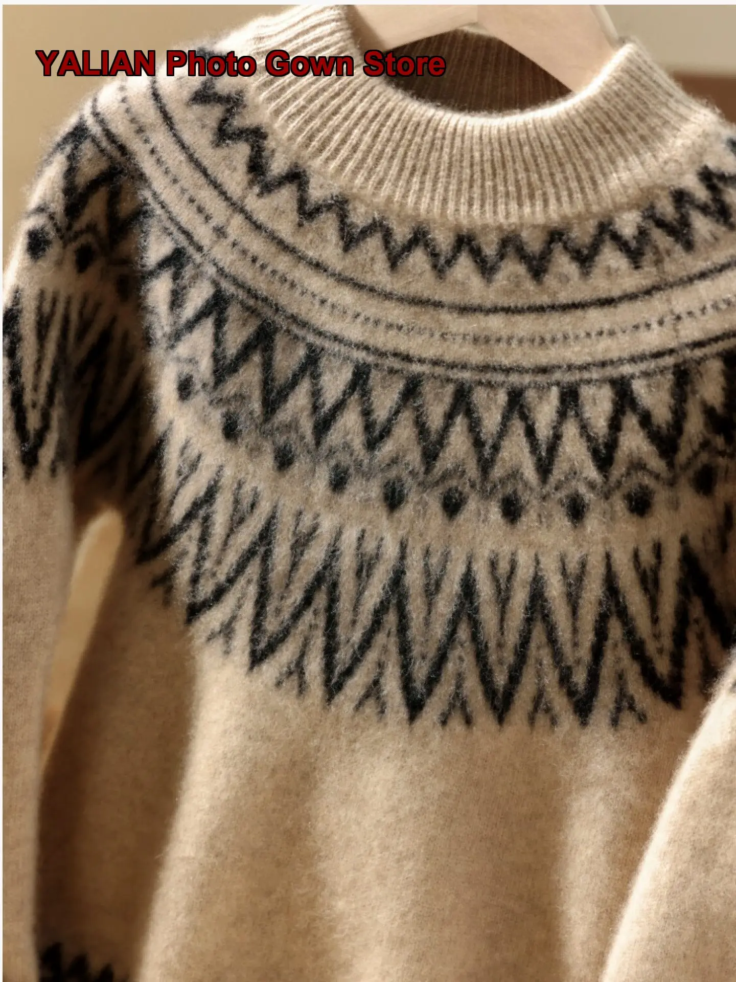 Autumn Winter Students Pullover Sweater Boys Girls Stylish Pure Wool Thickened Warm Base Layer Top Kids