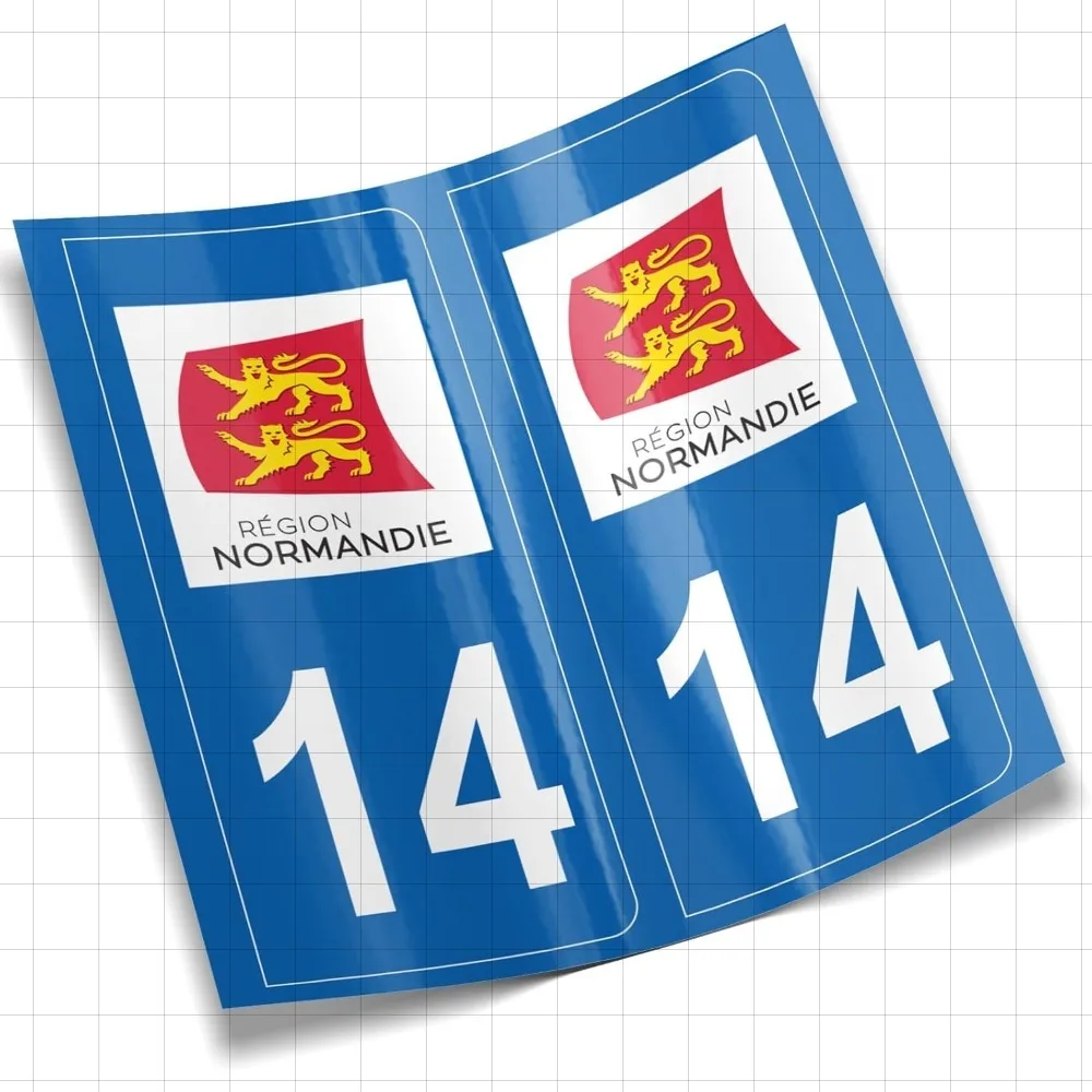 

Франция 14 Calvados наклейка на номерной знак 2 наклейки для номерного знака автомобиля прицепы отдела каравана