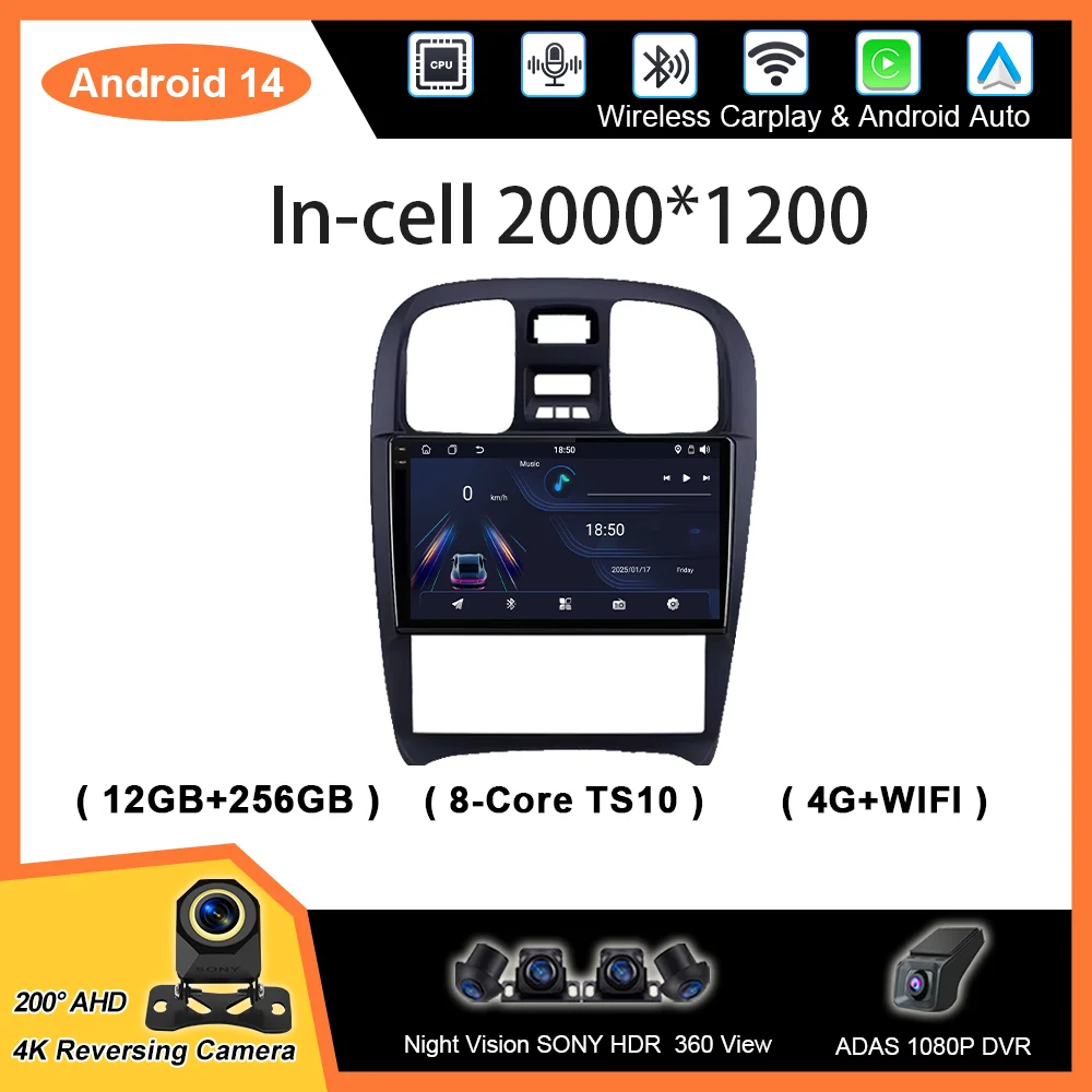 

Car DVD Android Carplay For Hyundai Sonata EF 2001 - 2012 Auto 4G+WIFI Radio GPS Navigation Multimedia Video Player Stereo QLED