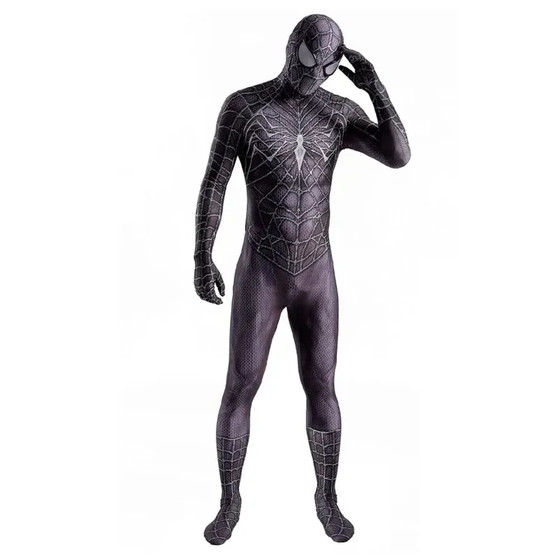 Fato de super-herói do simbionte para adultos e crianças, macacão completo, macacão de Halloween, segunda pele Zentai, homem-aranha