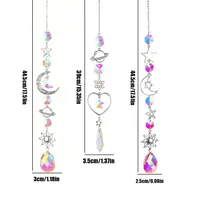 1 Pc Galaxy Star Moon Crystal Wind Chime Pendant for Home Decor Outdoor Garden Suncatcher Holiday Party Supplies 4