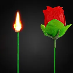 Torch To Flower Fire Magic Tricks Flame Change Into Rose Professional Magician Joke Illusion Magia Props