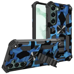 Armor Shockproof Case For Samsung Galaxy S25 Ultra S24 S23 S22 S21 S20 FE Note 20+ Built-in Kickstand TPU Plastic Phone Cover