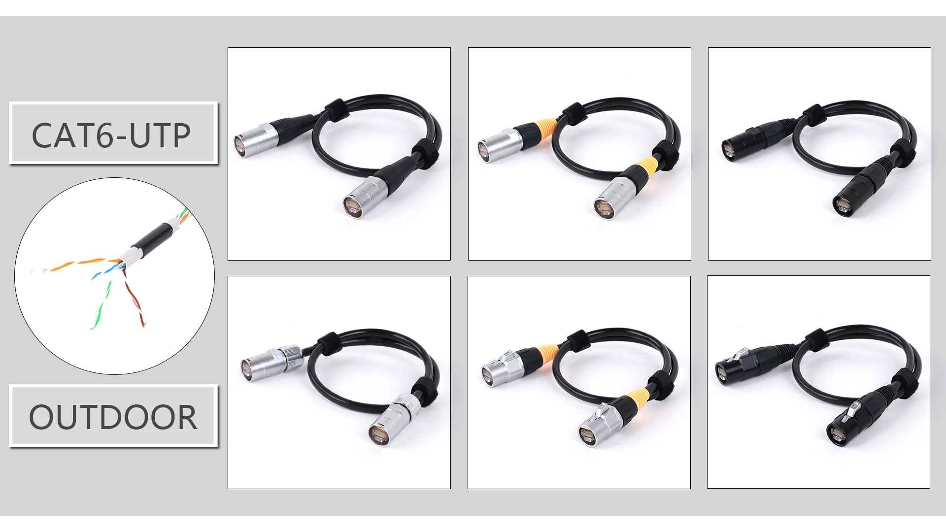 0,3 M-100 M 1 PC CAT6 RJ45 Bühne EtherCON Verlängerung Ungeschirmtes Kabel Outdoor & Indoor LAN Netzwerk UTP Kabel mit Zinklegierung Stecker – Detail 12