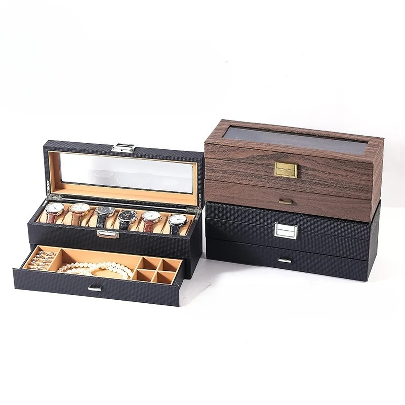 

Leather Jewelry Box Retro Luxury Watch Storage Boxes Bracelet Ring Earrings Necklace Display Case Jewellery Organizer Packaging