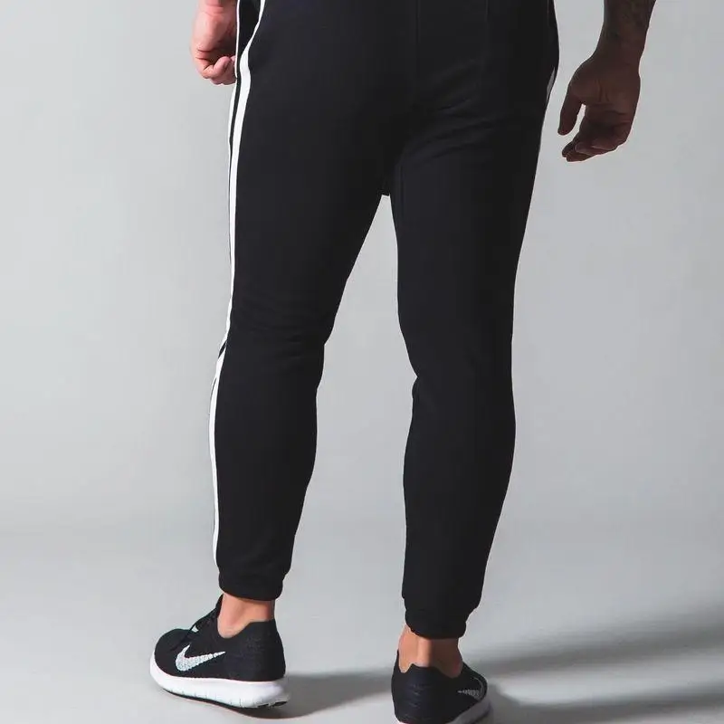 Calças esportivas de algodão masculino virilha aberta, slim fit, corredor de fitness, moletom, correndo bottoms, calças de pista, streetwear, sexo, ao ar livre