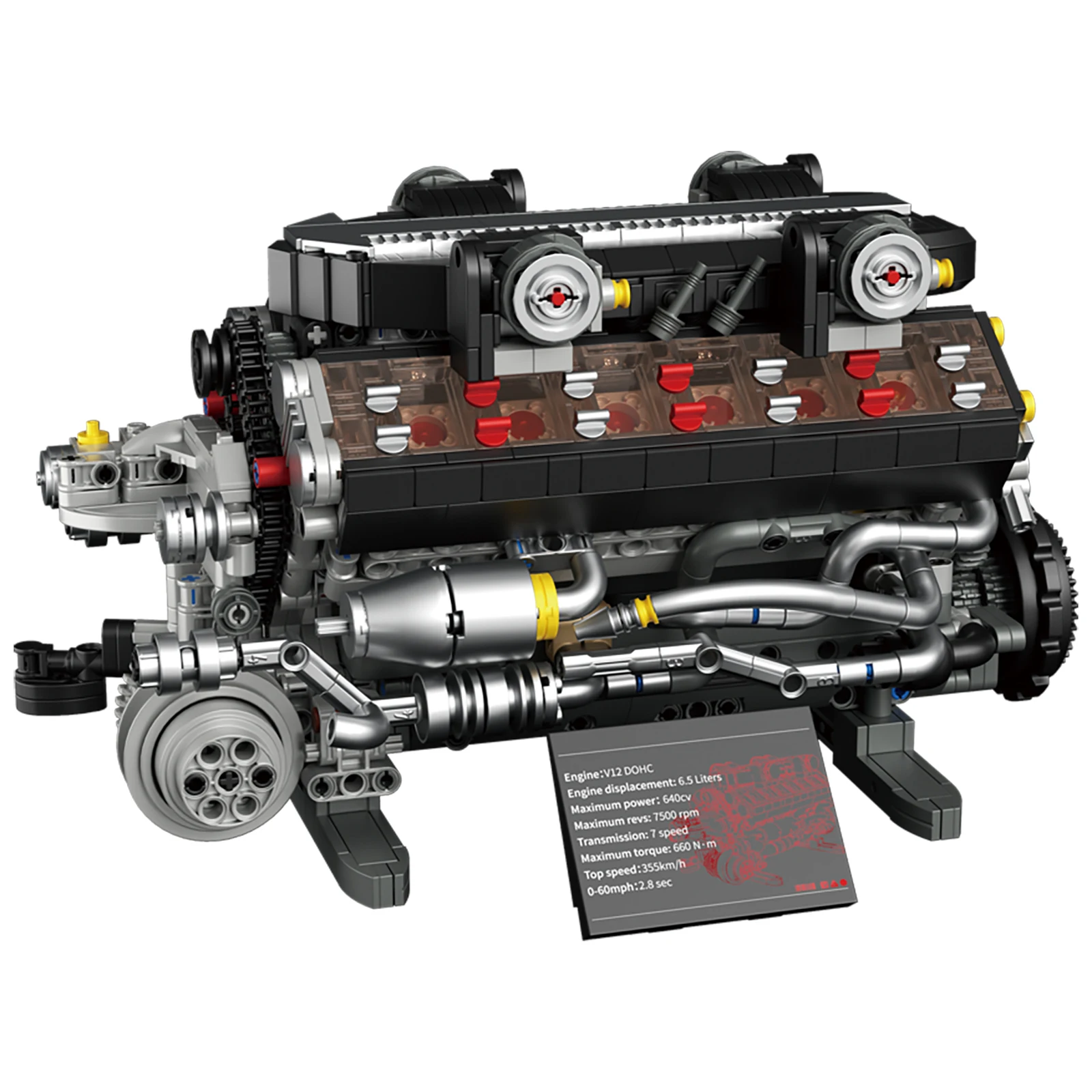 36301 1409PCS Supercar V12 Engine Model Building Blocks Kit Technical Assembly Bricks Creative Educational Toys Kid Xmas Gift