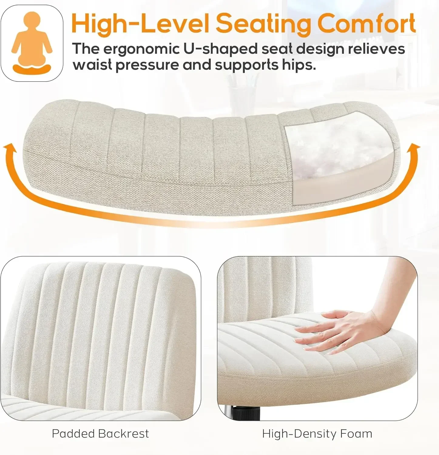 Criss Cross Chair, Cross Legged Office Chair, Wide Comfty Desk Chair