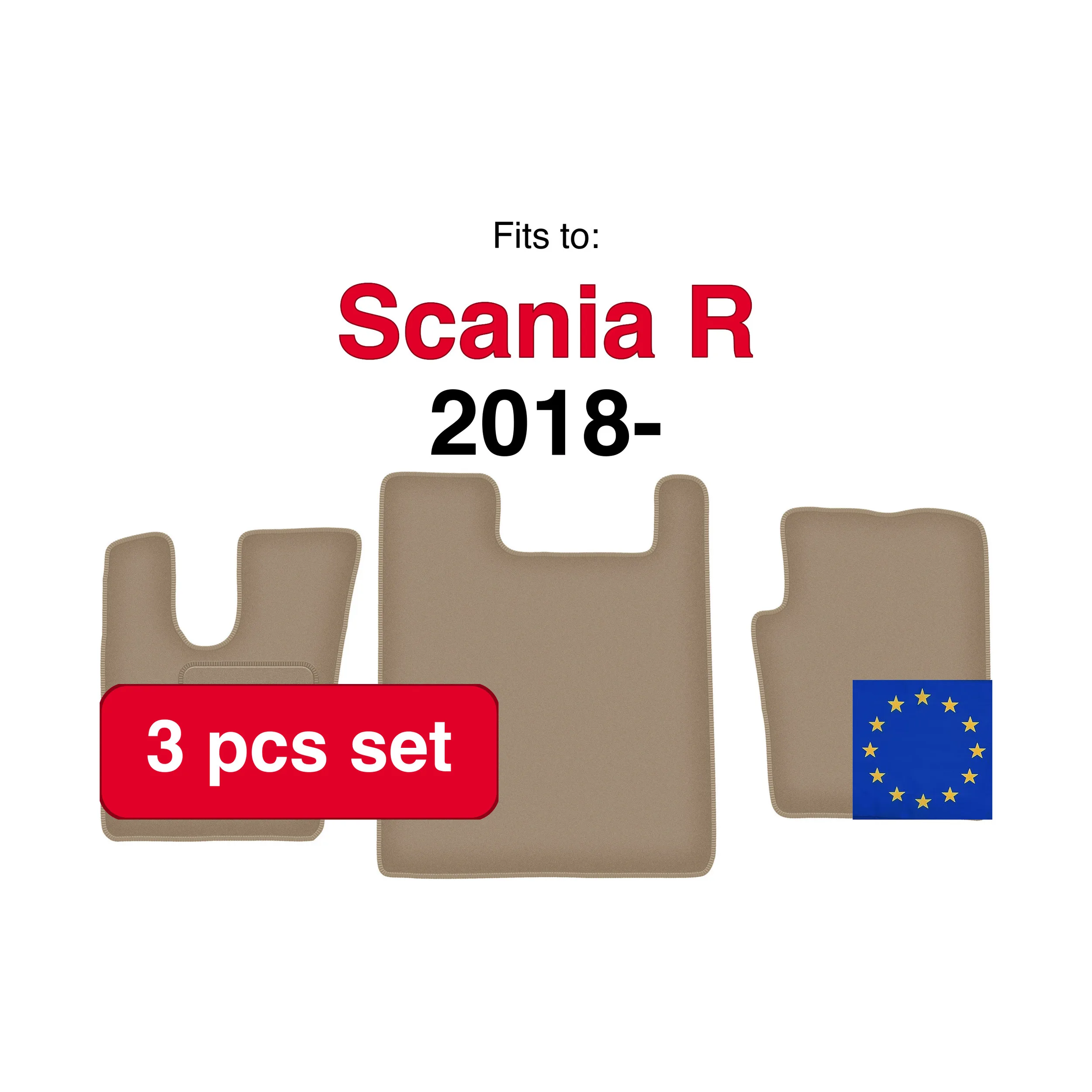 Scania R vrachtwagen (2018-) -beige (3 stuks) auto-velourmattenset