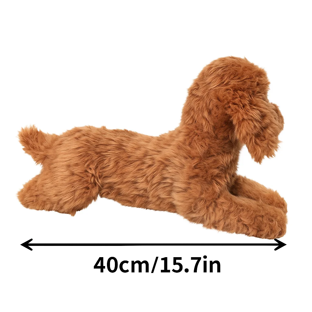 Lifelike Teddy Bear Plush Toy Dog 15.7-inch Super Large Simulation Dog Doll Soft Hug Soothing Doll Holiday Gift Home Decor