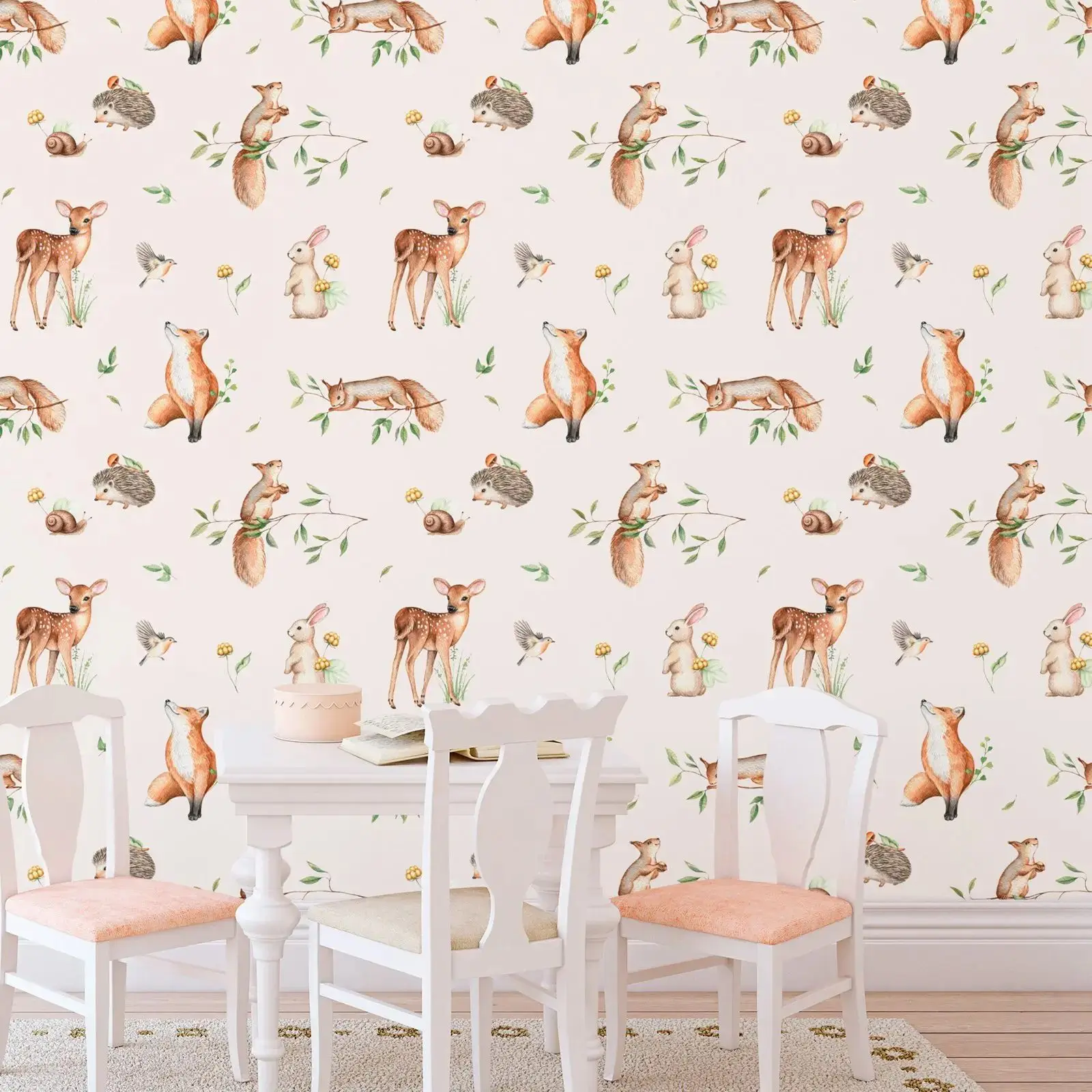 Kids Room Wall Paper Peel & Stick,Traditional Non-woven Wallpaper Or Removable Self Adhesive Wallpaper Options, Animal Wallpaper