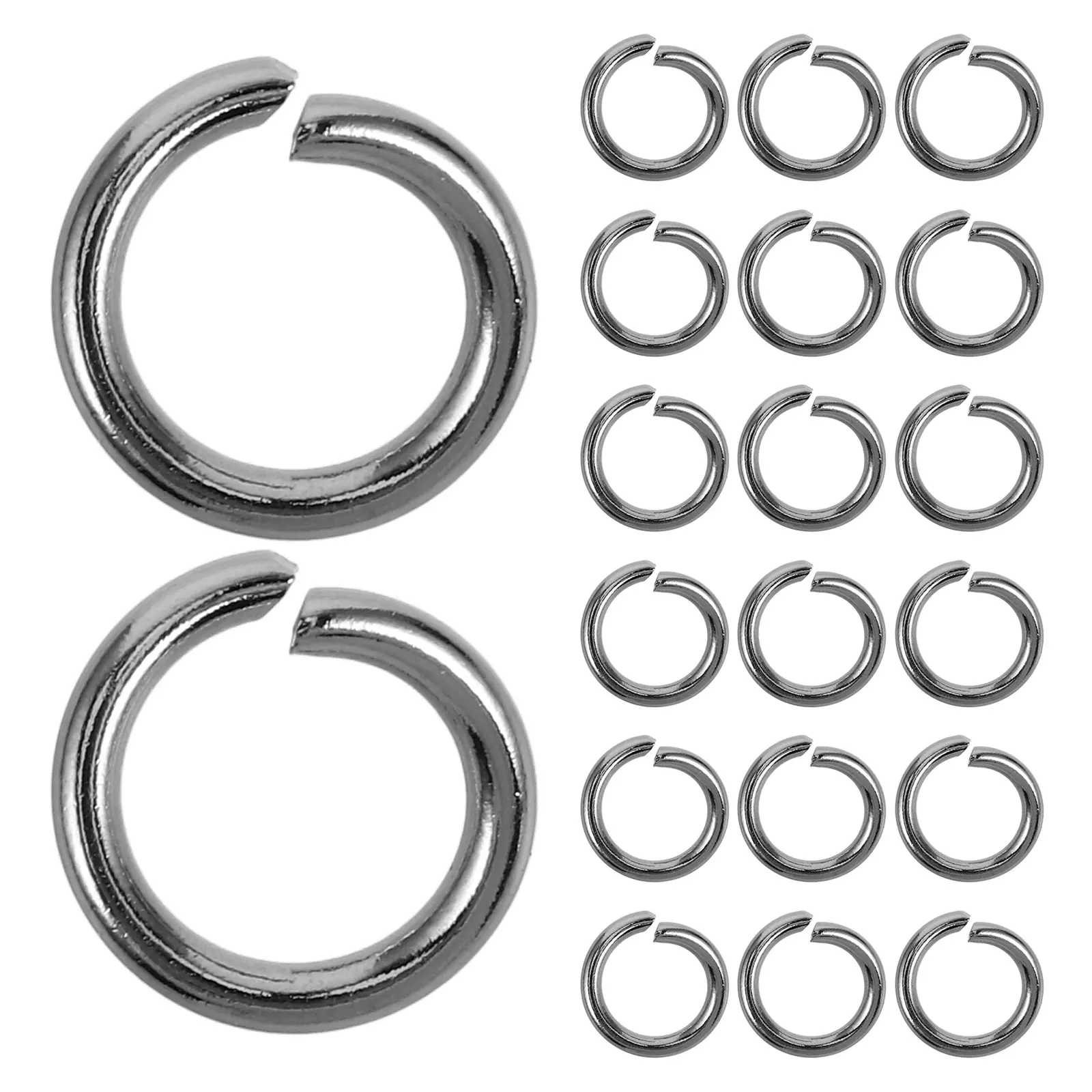 

100 Pcs Open Ring Jewelry Iron Key Suite Aperture Silver Jump Stainless Steel